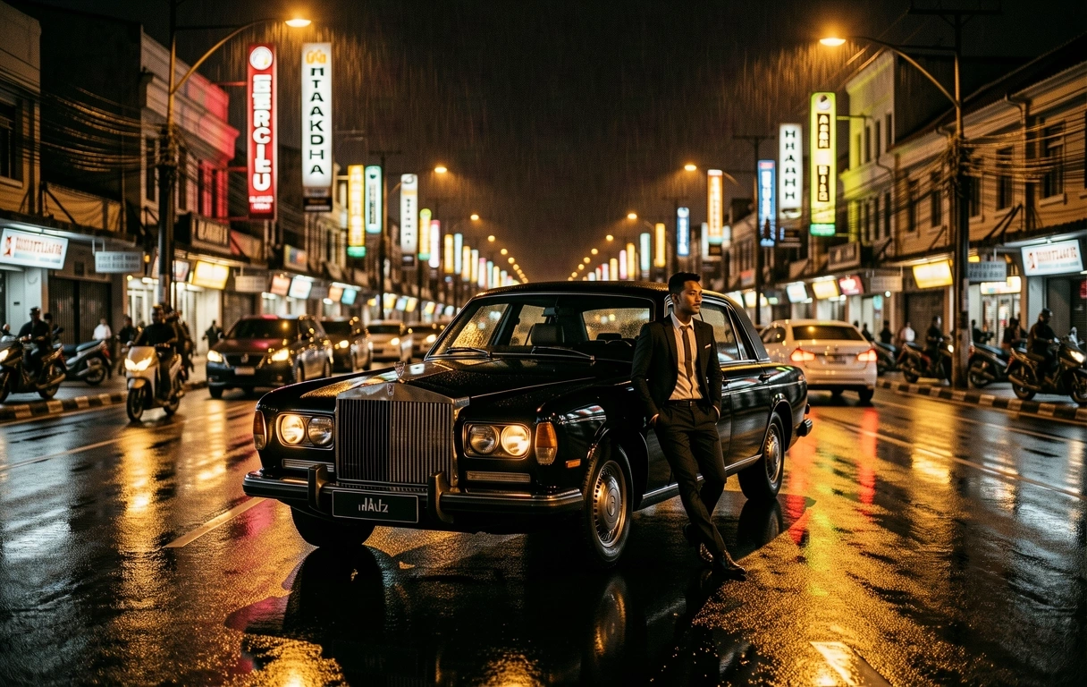 Nocturnal Jakarta urban landscape